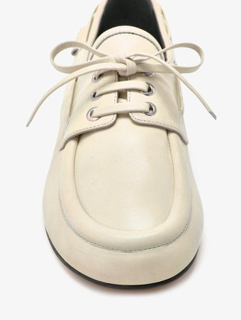 Aerial image of Deck Shoes in Nappa in Ecru