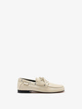 Front image of Deck Shoes in Nappa in Ecru