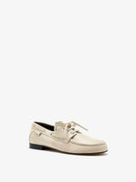 3/4 Front image of Deck Shoes in Nappa in Ecru