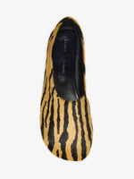 Proenza Schouler aerial image of Glove Slippers in Haircalf in orange/black