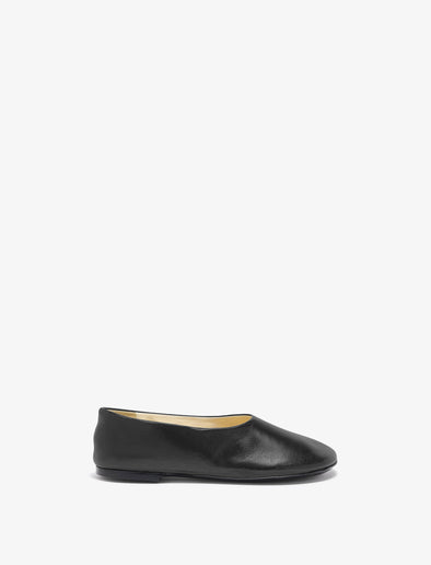 Front image of Glove Slippers in Slick Nappa in Black