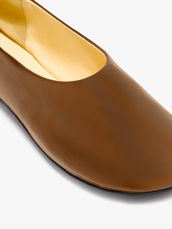 Detail image of Glove Slippers in Slick Nappa in Mud