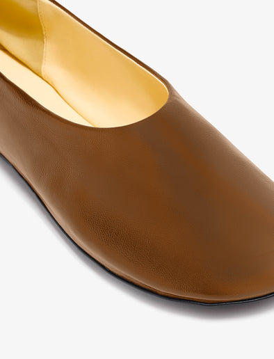 Detail image of Glove Slippers in Slick Nappa in Mud