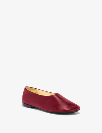 3/4 Front image of Glove Slippers in Slick Nappa in Merlot