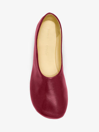 Aerial image of Glove Slippers in Slick Nappa in Merlot