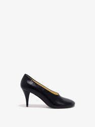 Front image of Glove Heels in Slick Nappa in Black
