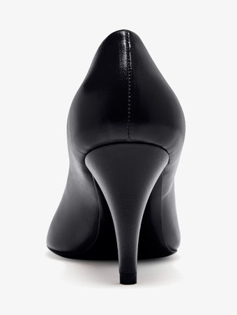 Detail back image of Glove Heels in Slick Nappa in Black