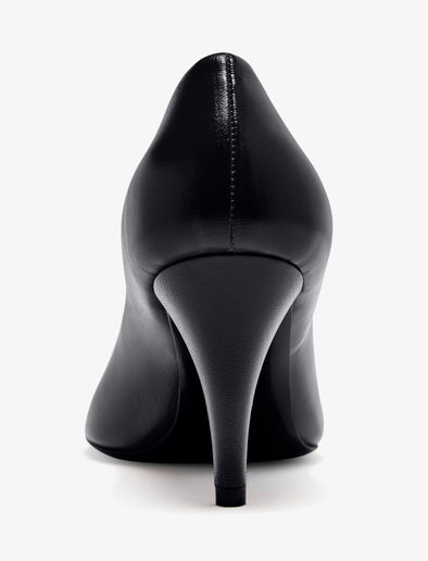 Detail back image of Glove Heels in Slick Nappa in Black