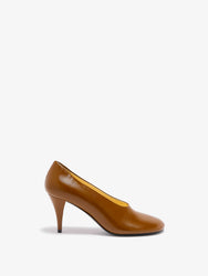 Front image of Glove Heels in Slick Nappa in Mud