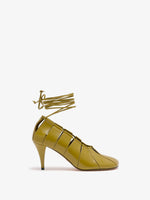 Front image of Glove Hinge Pumps in Olive Oil