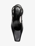 Proenza Schouler Aerial image of Trap Cross Slingback Pumps in Spazzolato Leather in Black