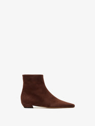 Proenza Schouler Front image of Trap Boots in Kidsuede in Chocolate