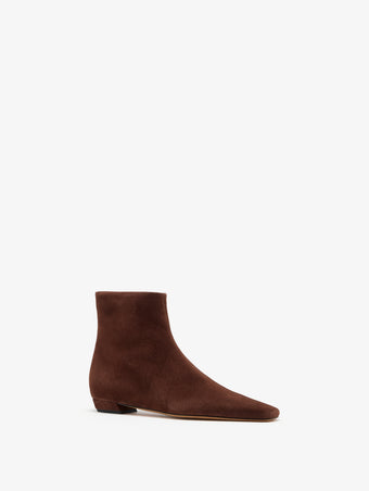 Proenza Schouler 3/4 Front image of Trap Boots in Kidsuede in Chocolate