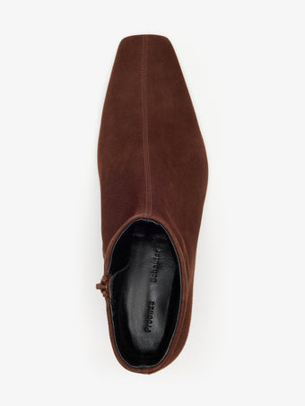 Proenza Schouler Aerial image of Trap Boots in Kidsuede in Chocolate