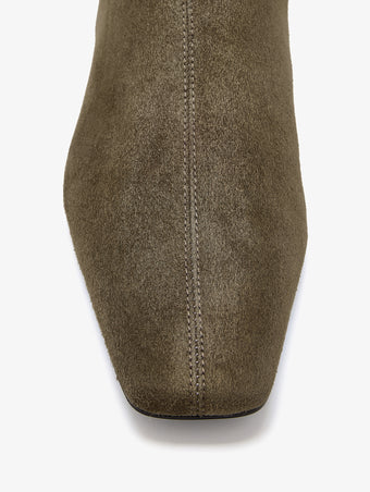 Proenza Schouler Aerial image of Trap Flat Ankle Boots in Kidsuede in Moss