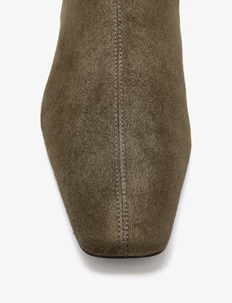 Proenza Schouler Aerial image of Trap Flat Ankle Boots in Kidsuede in Moss