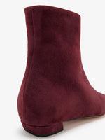 Proenza Schouler Detail image of Trap Flat Ankle Boots in Kidsuede in Merlot