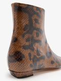 Detail image of Trap Flat Ankle Boots in Embossed Python