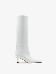Front image of Trap Boots in Spazzolato Leather in Ecru