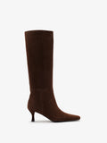 Proenza Schouler Front image of Trap Boots in Kidsuede in Chocolate