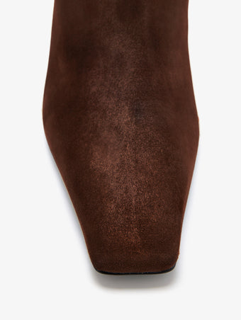 Proenza Schouler Aerial image of Trap Boots in Kidsuede in Chocolate