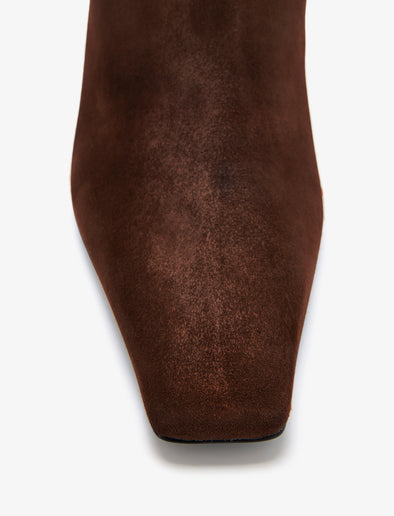 Proenza Schouler Aerial image of Trap Boots in Kidsuede in Chocolate