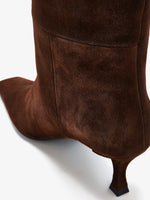 Proenza Schouler detail image of Trap Boots in Kidsuede in Chocolate