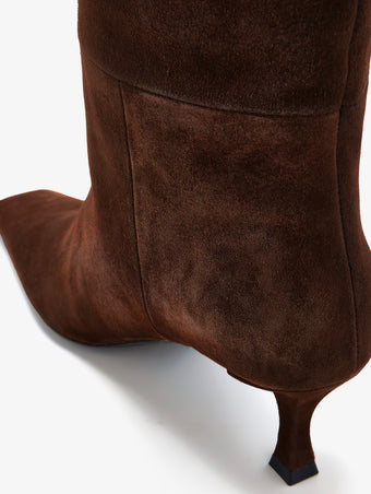 Proenza Schouler detail image of Trap Boots in Kidsuede in Chocolate