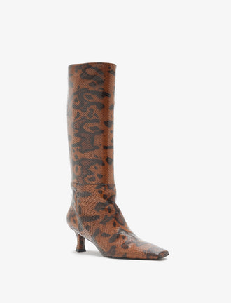 Trap Boots in Embossed Python