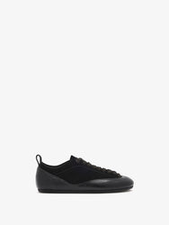 Proenza Schouler side image of Arcadia Sneakers in black with black laces