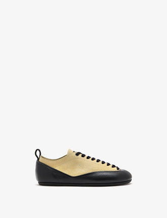 Proenza Schouler side image of Arcadia Sneakers in Almond with black laces