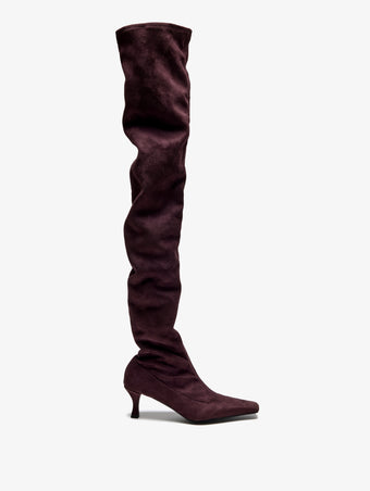 Proenza Schouler Front image of Trap Over The Knee Boots - 60MM in Oxblood