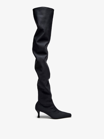 Proenza Schouler Front image of Trap Over The Knee Boots - 60MM in Black