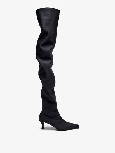 Proenza Schouler Front image of Trap Over The Knee Boots - 60MM in Black