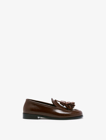 Proenza Schouler Front image of Albers Loafers In Shiny Calf in Cedar
