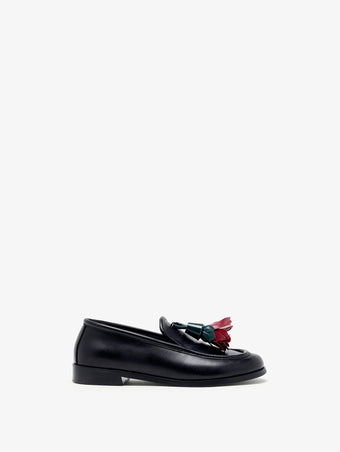 Proenza Schouler Front image of Albers Loafers In Box Calf in Black, red