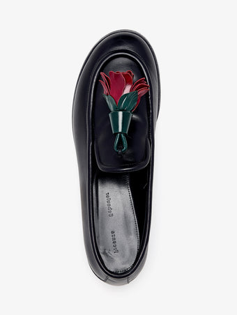 Proenza Schouler Aerial image of Albers Loafers In Box Calf in Black, red