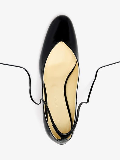 Proenza Schouler Aerial image of Uma Tie Pumps In Slick Calf in Black