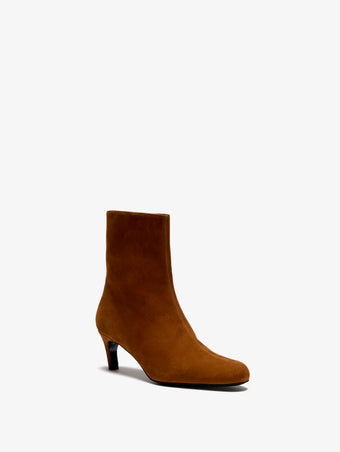 Proenza Schouler 3/4 Front image of Uma Ankle Boots in Kidsuede in Cuoio