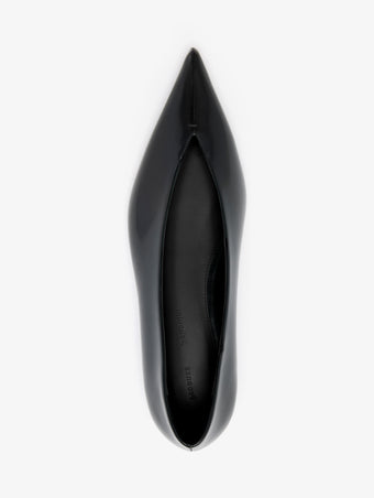 Proenza Schouler Aerial image of Slash Flats in Polished Calf in Black