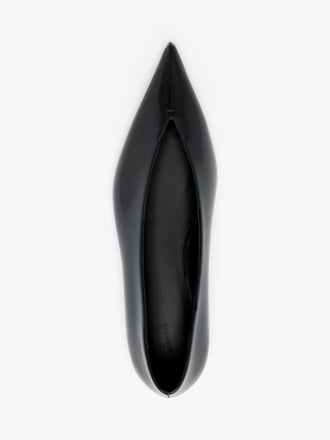 Proenza Schouler Aerial image of Slash Flats in Polished Calf in Black