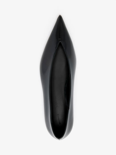 Proenza Schouler Aerial image of Slash Flats in Polished Calf in Black