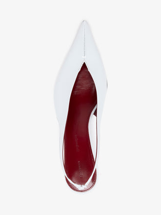 Proenza Schouler Aerial image of Slash Slingbacks Polished Calf in White