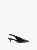 Proenza Schouler Front image of Dome Slash Slingbacks in Polished Calf in Black