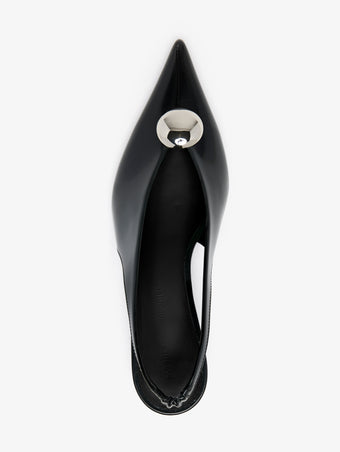 Proenza Schouler Aerial image of Dome Slash Slingbacks in Polished Calf in Black