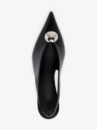 Proenza Schouler Aerial image of Dome Slash Slingbacks in Polished Calf in Black