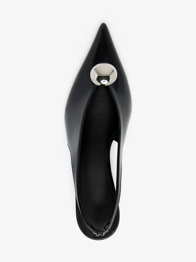 Proenza Schouler Aerial image of Dome Slash Slingbacks in Polished Calf in Black