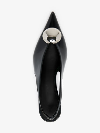 Proenza Schouler Aerial image of Dome Slash Slingbacks in Polished Calf in Black