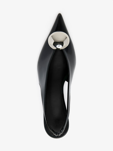 Proenza Schouler Aerial image of Dome Slash Slingbacks in Polished Calf in Black
