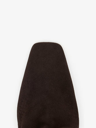 Proenza Schouler Aerial image of Trap Flat Boots in Kidsuede in Chocolate